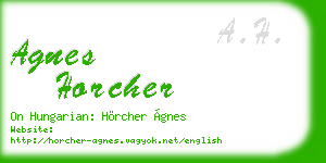 agnes horcher business card